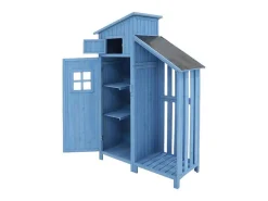 Sparrenhouten Tuinhuis - Gereedschapsschuur Met 2 Geintegreerde Planken - H 173 Cm - Waterdicht Pvc Dak - Groen-ModernLuxe Clearance