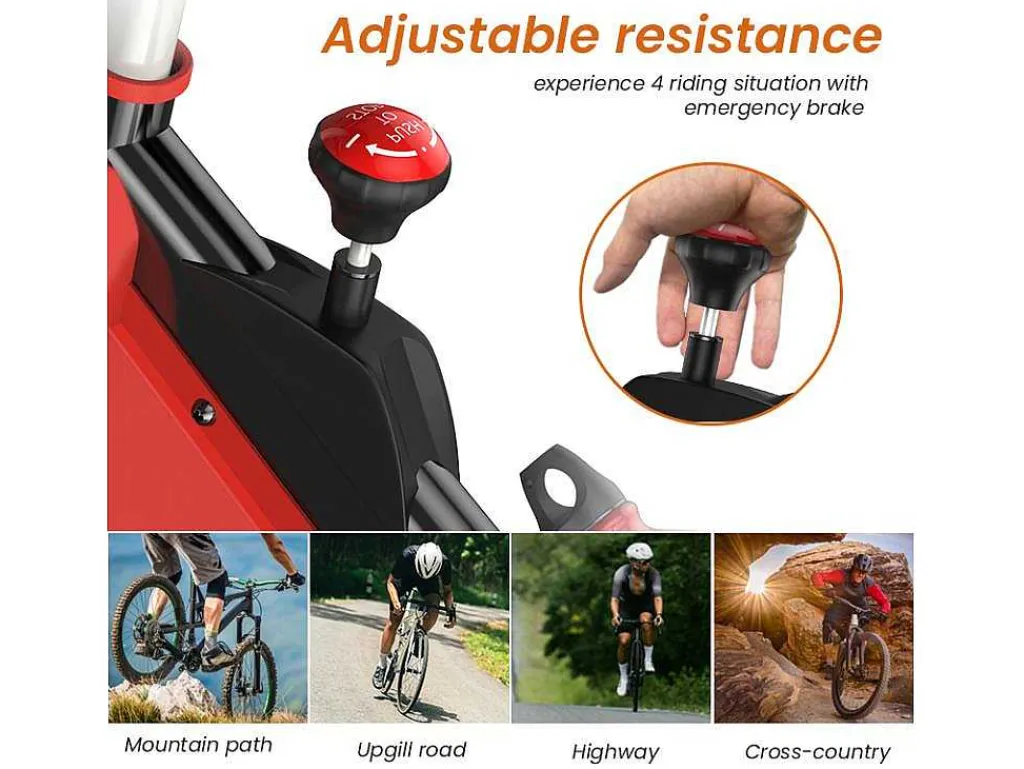 Spin Bike Met Verstelbare Zitting En Stuur, Hometrainer Met Verstelbare Weerstand En Lcd Display-Vente-unique