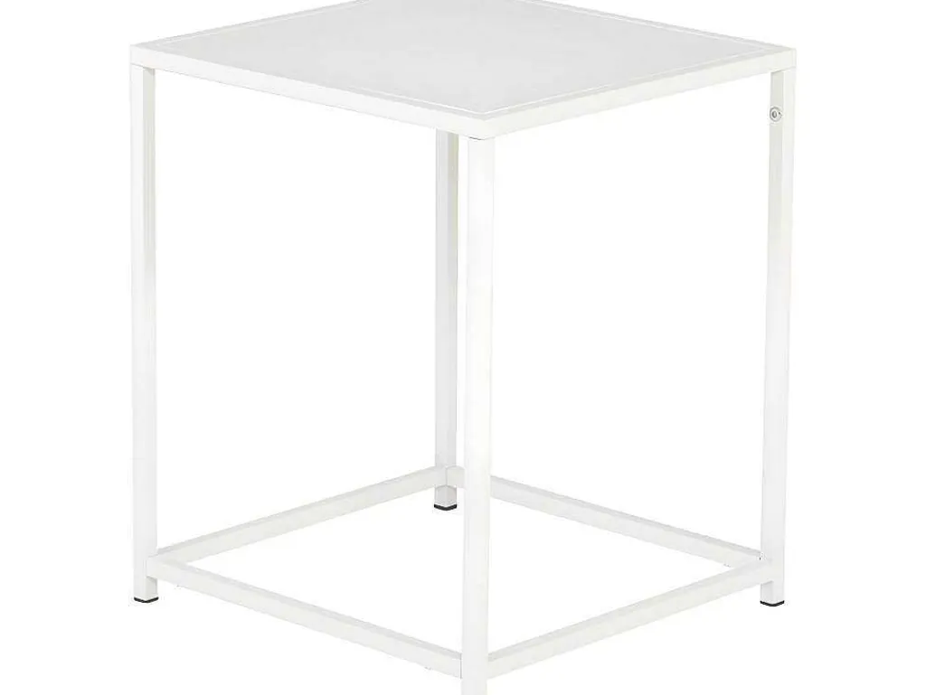 Staal Bijzettafel 38X37 Cm Wit.-Venture Home Online