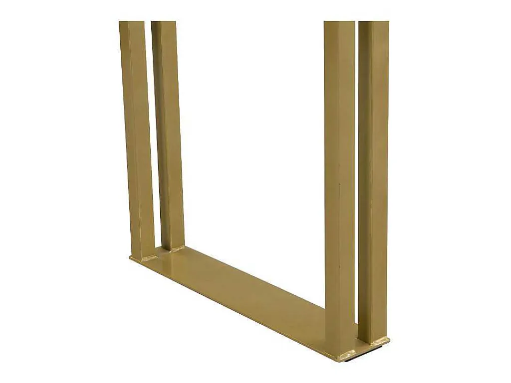 Staande Eettafel - 1 Tafel En 2 Krukken - Rechthoekige Tafel - Zwart & Goud-ModernLuxe