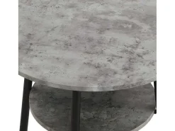 Staande Eettafel - 1 Tafel En 2 Krukken - Ronde Tafel Met Opbergplank - Zwart & Grijs-ModernLuxe