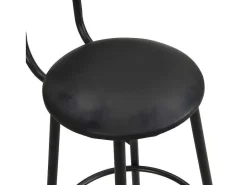 Staande Eettafel - 1 Tafel En 2 Krukken - Ronde Tafel Met Opbergplank - Zwart & Grijs-ModernLuxe