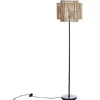 Staande Lamp Etnische Stijl Van Bamboe En Zwart Metaal - D 40 Cm X H 157,5 Cm - Parana-OZAIA New