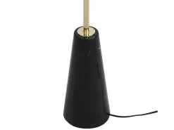 Staande Lamp In Vintage-Stijl - Marmeren Voet En Witte Stoffen Kap - D40 X H160 Cm - Merple-OZAIA
