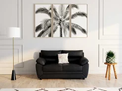 Staande Lamp In Vintage-Stijl - Marmeren Voet En Witte Stoffen Kap - D40 X H160 Cm - Merple-OZAIA