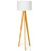 Staande Lamp Lorens - Hout En Linnen - 45 X 45 X 153 Cm - Wit-OZAIA Online
