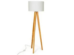 Staande Lamp Lorens - Hout En Linnen - 45 X 45 X 153 Cm - Wit-OZAIA Online