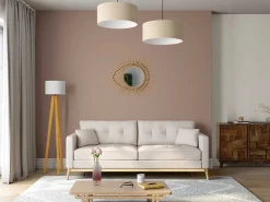 Staande Lamp Lorens - Hout En Linnen - 45 X 45 X 153 Cm - Wit-OZAIA Online