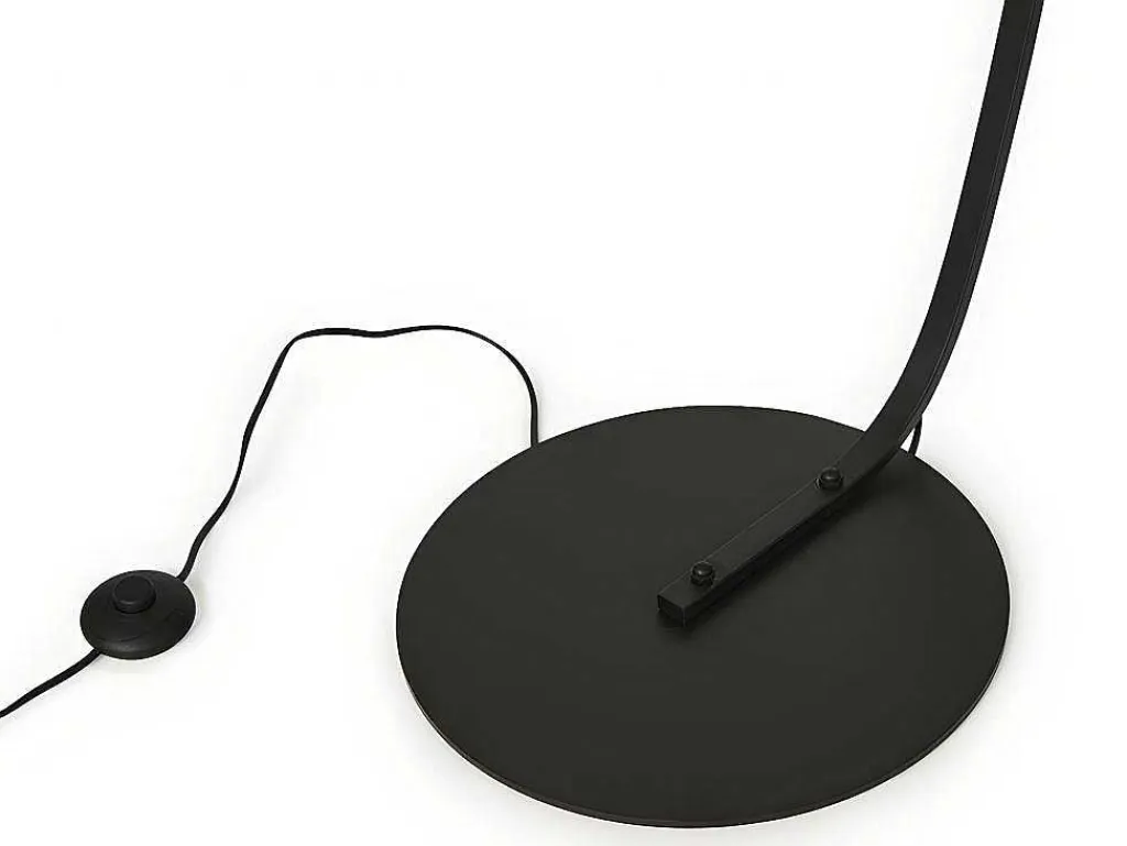 Staande Lamp Met Boog En Vlechtwerk Neirobi - Etnische Stijl - Ijzer En Rotan - 105 X 40 X 195 Cm - Zwart En Naturel-OZAIA Discount