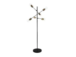 Staande Lamp Met Industriele Stijl En Meerdere Lampjes Klepton - Metaal - 49,5 X 28,5 X 146,5 Cm - Zwart En Goudkleurig-OZAIA New