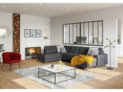 Staande Lamp Met Industriele Stijl En Meerdere Lampjes Klepton - Metaal - 49,5 X 28,5 X 146,5 Cm - Zwart En Goudkleurig-OZAIA New