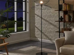 Staande Lamp Met Rechte Kabelbuis - Metaal - H 160 Cm - Zwart - Mania-OZAIA Clearance