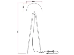 Staande Lamp Op Driepoot Van Metaal - H165 Cm - Zwart En Goudkleurig - Batley-OZAIA New