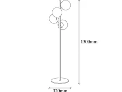 Staande Lamp Van Metaal En Glas 4 Bollen Faze - H130 Cm - Goud En Wit-OZAIA Hot