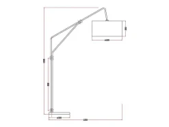 Staande Lamp Van Metaal, Linnen En Marmer - L122 X H180 Cm - Wit, Zwart En Goudkleurig - Masdar-OZAIA Clearance