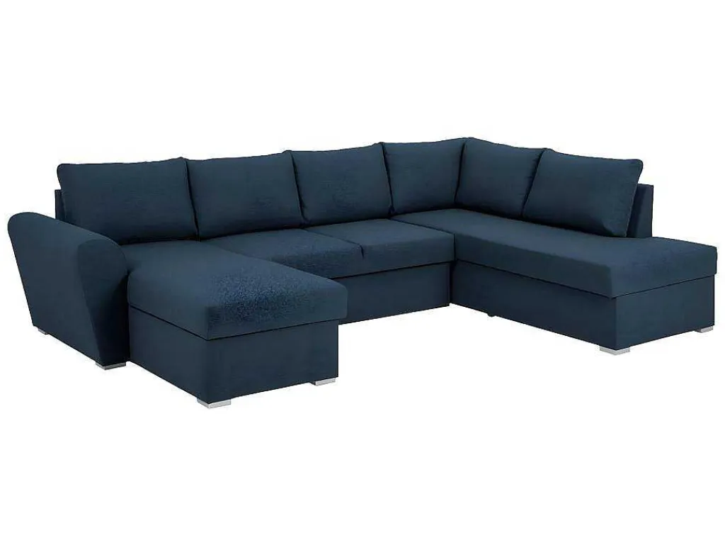 Stan Slaapbank, Hoek Rechts Met Chaise Longue Links, In Blauw.-Vente-unique Discount