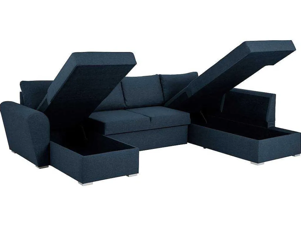 Stan Slaapbank, Hoek Rechts Met Chaise Longue Links, In Blauw.-Vente-unique Discount