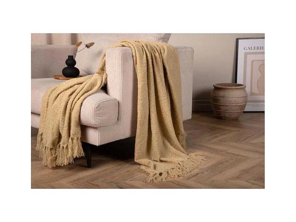 Stanly Plaid 170X130Cm Beige.-Venture Home Hot