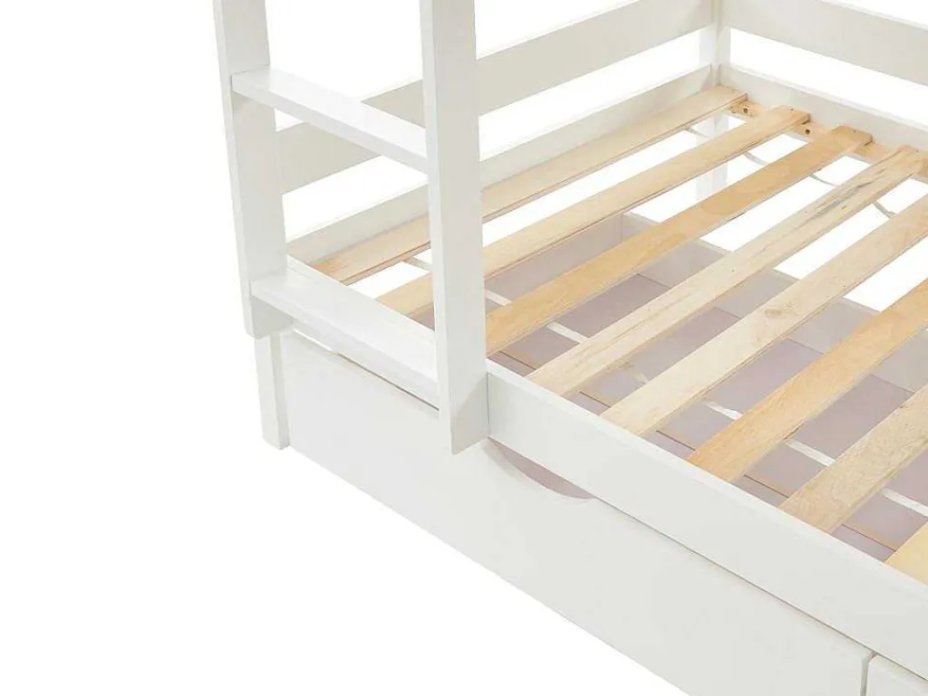 Stapelbed 2 X 90 X 190 Cm - 2 Laden - Grenen - Wit - Chori-Vente-unique