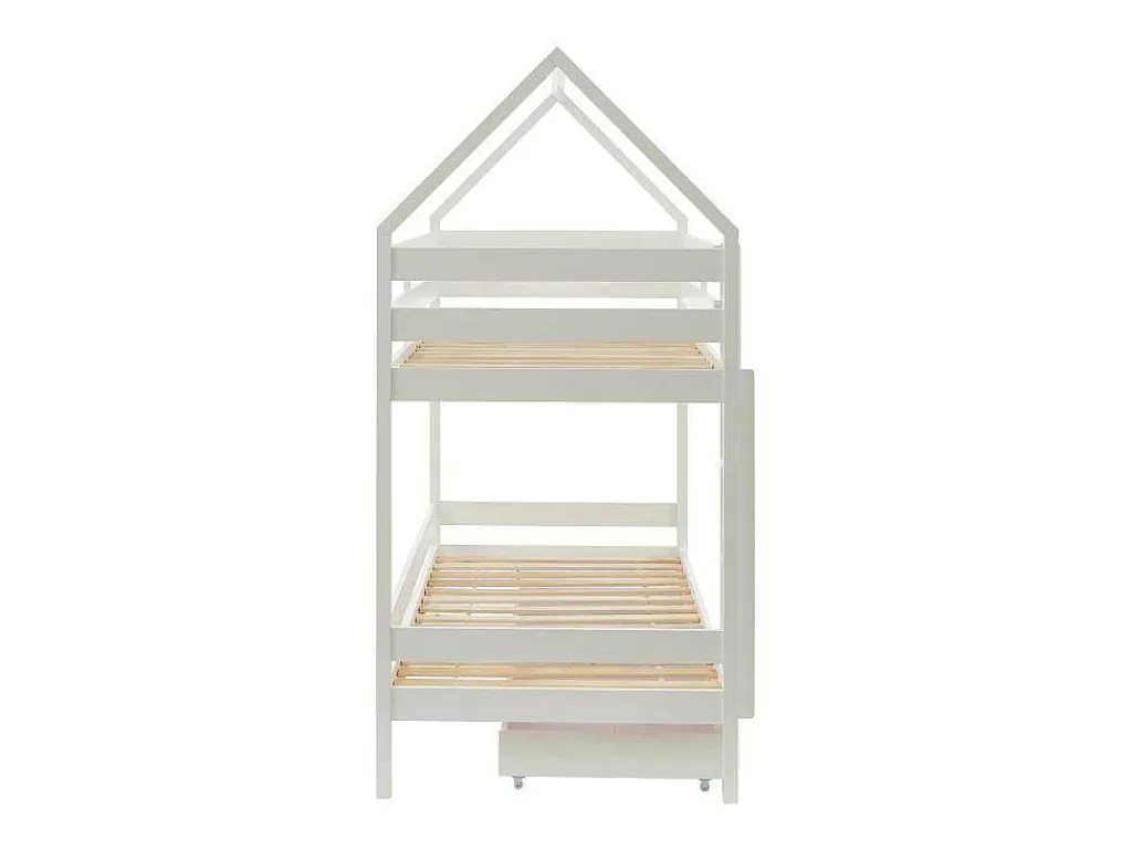 Stapelbed 2 X 90 X 190 Cm - 2 Laden - Grenen - Wit - Chori-Vente-unique