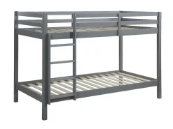 Stapelbed Anicet Ii - 2 X 90X 190 Cm - Massief Grenen - Grijs + Matras-Vente-unique Best