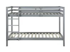 Stapelbed Anicet Ii - 2 X 90X 190 Cm - Massief Grenen - Grijs + Matras-Vente-unique Best