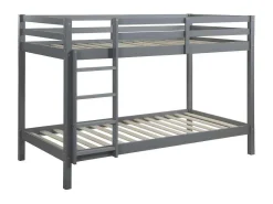 Stapelbed Anicet Ii - 2 X 90X 190 Cm - Massief Grenen - Grijs-Vente-unique Clearance