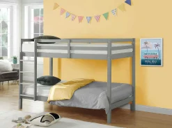 Stapelbed Anicet Ii - 2 X 90X 190 Cm - Massief Grenen - Grijs-Vente-unique Clearance