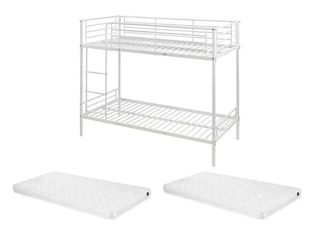 Stapelbed Duotis Ii - 2 X 90 X 190 Cm - Wit + Matras-Vente-unique Outlet