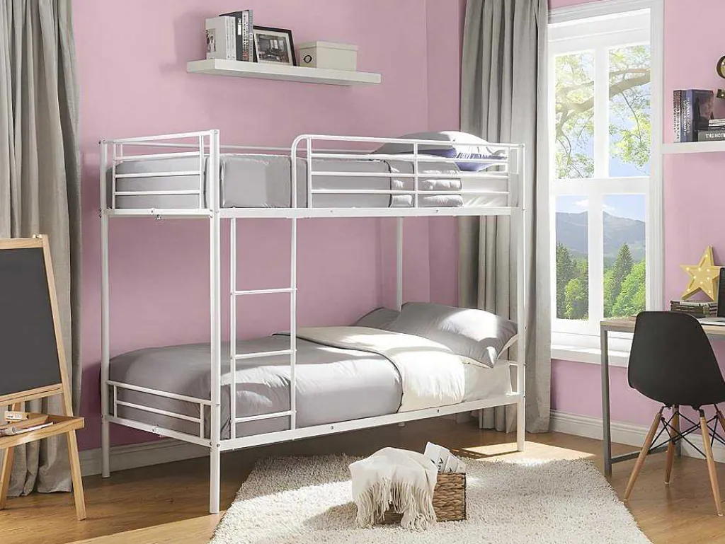 Stapelbed Duotis Ii - 2 X 90 X 190 Cm - Wit + Matras-Vente-unique Outlet