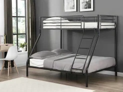 Stapelbed Elevatio Iv - 90 En 140 X 190 Cm - Staal - Zwart-Vente-unique Best