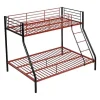 Stapelbed Elevatio Iv - 90 En 140 X 190 Cm - Staal - Zwart En Rood-Vente-unique Outlet