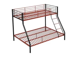 Stapelbed Elevatio Iv - 90 En 140 X 190 Cm - Staal - Zwart En Rood-Vente-unique Outlet