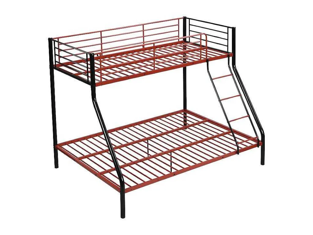 Stapelbed Elevatio Iv - 90 En 140 X 190 Cm - Staal - Zwart En Rood-Vente-unique Outlet
