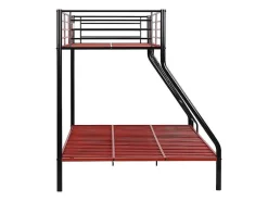 Stapelbed Elevatio Iv - 90 En 140 X 190 Cm - Staal - Zwart En Rood-Vente-unique Outlet