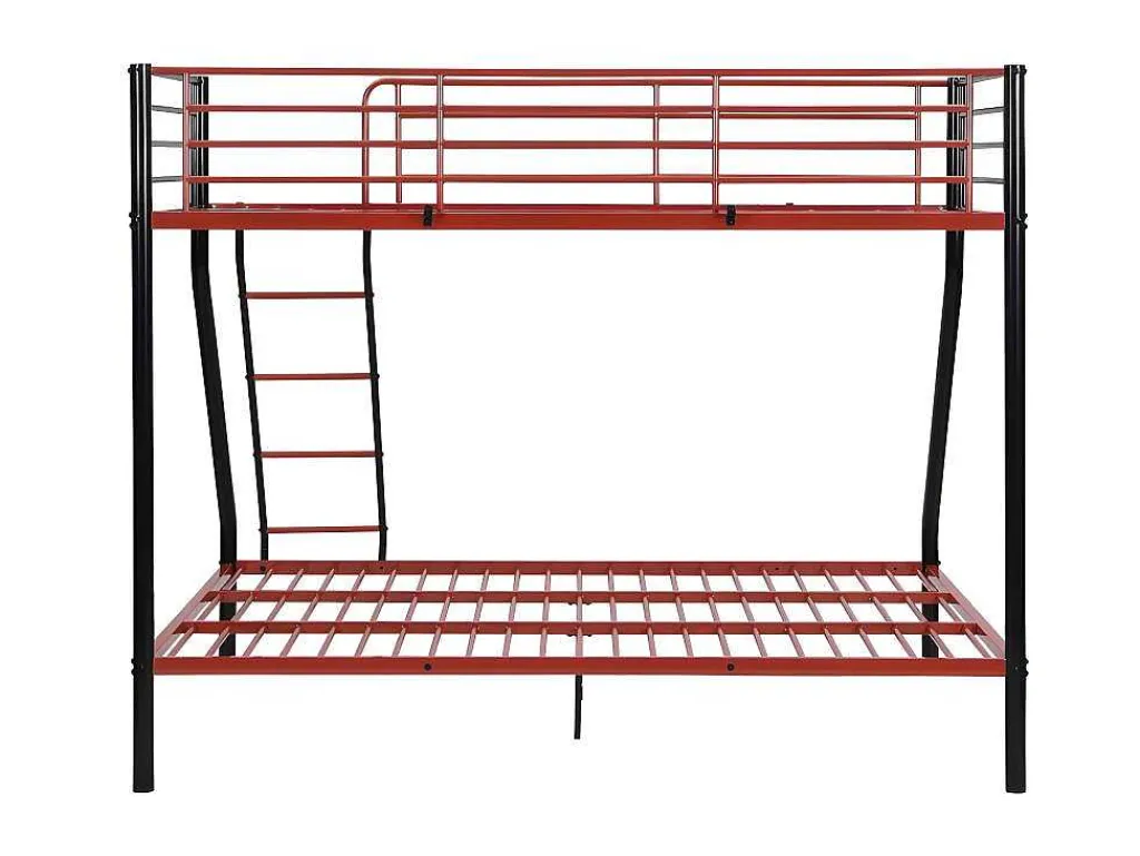Stapelbed Elevatio Iv - 90 En 140 X 190 Cm - Staal - Zwart En Rood-Vente-unique Outlet