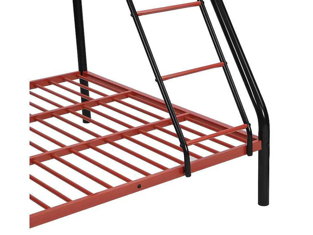 Stapelbed Elevatio Iv - 90 En 140 X 190 Cm - Staal - Zwart En Rood-Vente-unique Outlet