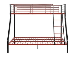 Stapelbed Elevatio Iv - 90 En 140 X 190 Cm - Staal - Zwart En Rood-Vente-unique Outlet