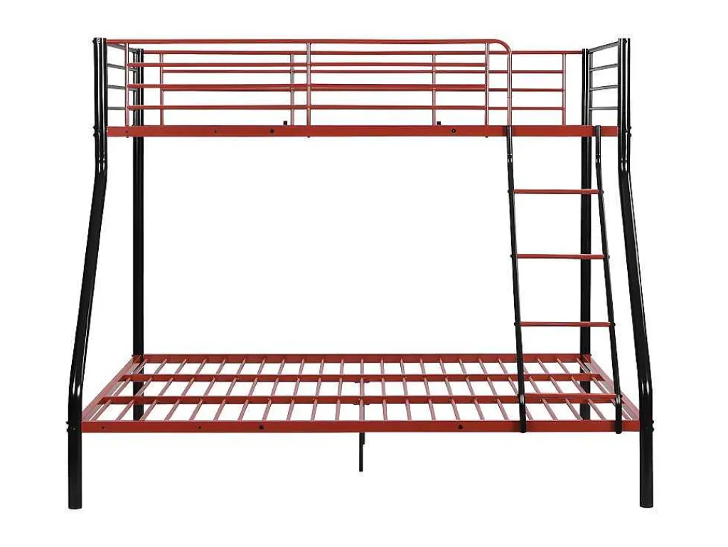 Stapelbed Elevatio Iv - 90 En 140 X 190 Cm - Staal - Zwart En Rood-Vente-unique Outlet