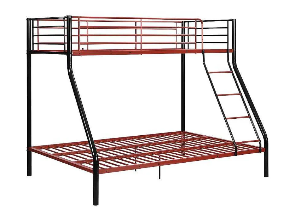 Stapelbed Elevatio Iv - 90 En 140 X 190 Cm - Staal - Zwart En Rood-Vente-unique Outlet