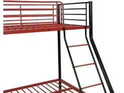 Stapelbed Elevatio Iv - 90 En 140 X 190 Cm - Staal - Zwart En Rood + Matras-Vente-unique Hot