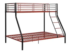 Stapelbed Elevatio Iv - 90 En 140 X 190 Cm - Staal - Zwart En Rood + Matras-Vente-unique Hot