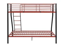 Stapelbed Elevatio Iv - 90 En 140 X 190 Cm - Staal - Zwart En Rood + Matras-Vente-unique Hot