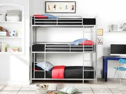 Stapelbed Elouan - 3 X 90 X 190 Cm - Grijs-Vente-unique Sale