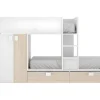 Stapelbed Juanito - Ingebouwde Kast - 2X90X190Cm - Wit En Eiken-Vente-unique New