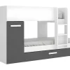 Stapelbed Met Slaaplade En Opbergruimtes 3 X 90 X 190 Cm - Antraciet En Naturel - Anthony-Vente-unique