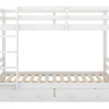 Stapelbedden 140 X 200 Cm Met 2 Grote Lades - Leuning En Trap - Mdf Hout - Grijs-Vente-unique Discount