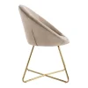Stoel Van Bouclestof En Goudkleurig Metaal - Beige - Burban-Vente-unique