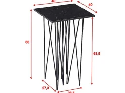 Stone Bijzettafel 40X40 Cm Glas Zwart Marmor Decor.-Furniture Fashion