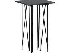 Stone Bijzettafel 40X40 Cm Glas Zwart Marmor Decor.-Furniture Fashion